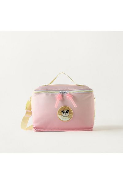 Mayfair Panda Applique Lunch Bag with Adjustable Strap and Zip Closure
