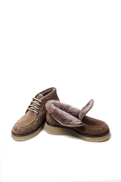 Ayakkabıhane Furry Inside and Genuine Suede Leather Mink Women's Thick Sole Boots Ah0821711261615