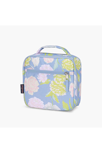 Jansport Floral Print Insulated Lunch Bag with Handle and Zip Closure - Lifetime Warranty