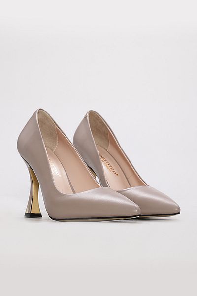 Ayakkabıhane Inside and Outside Genuine Leather Mink Stylish Women's Thin Heeled Shoes Ah082152612523