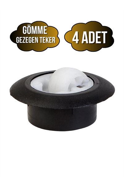 DSYapıAksesuar Recessed Planet Coffee Table Wheel Hidden Round Table Wheel (Black)(4 Pcs)(Inner Diameter:35Mm Outer Diameter:53Mm)