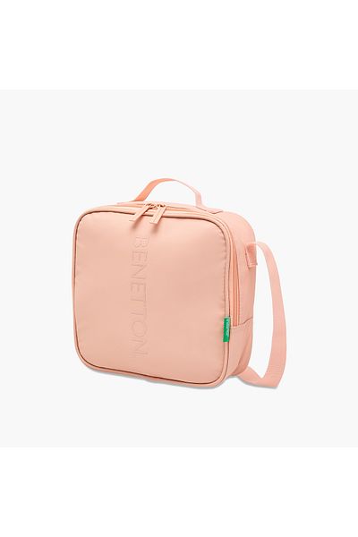 United Colors of Benetton UCB Logo Embossed Lunch Bag with Zip Closure