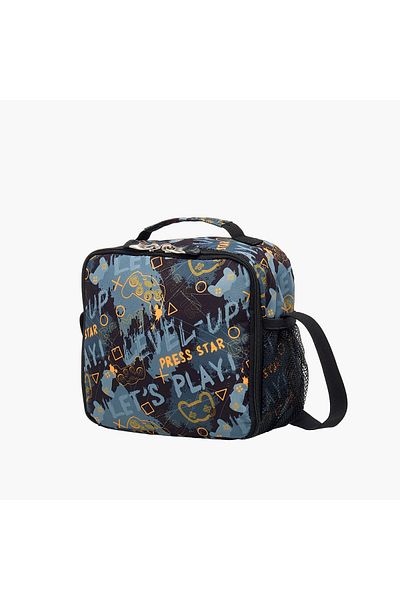 ST Right St.Right Game Print Lunch Bag with Adjustable Strap and Zip Closure