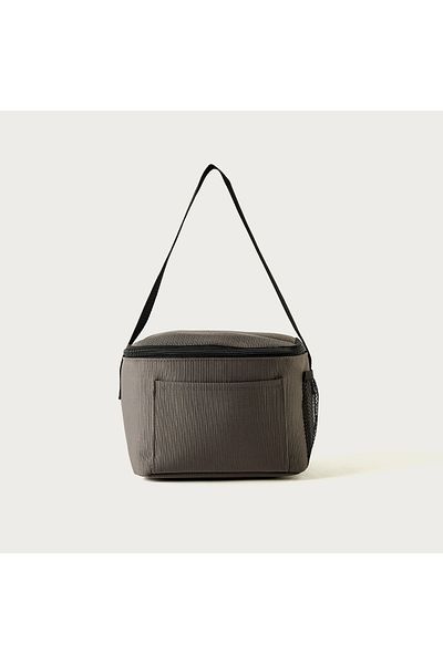 Lifestyle Solid Lunch Bag with Zip Closure and Side Pockets