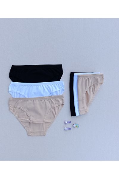 siyalife Women's Cotton 6-Piece Combed Cotton Fabric Panties Bikini Slip