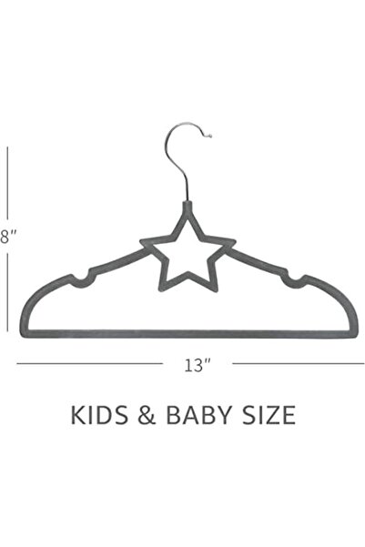 Generic ManGotree Pack of 15 Star-Shape Velvet Baby Clothes Hanger Children’s Coat Hanger Kids Clothes Han