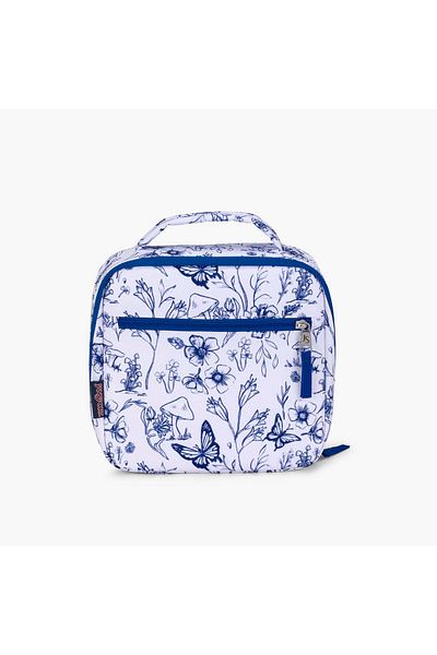 Jansport Floral Print Insulated Lunch Bag with Handle and Zip Closure - Lifetime Warranty