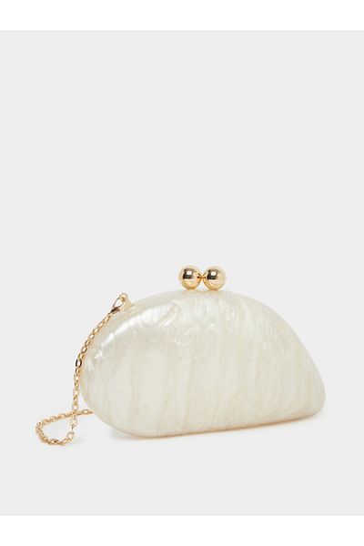Styli Marbled Clutch Bag with Chain Strap