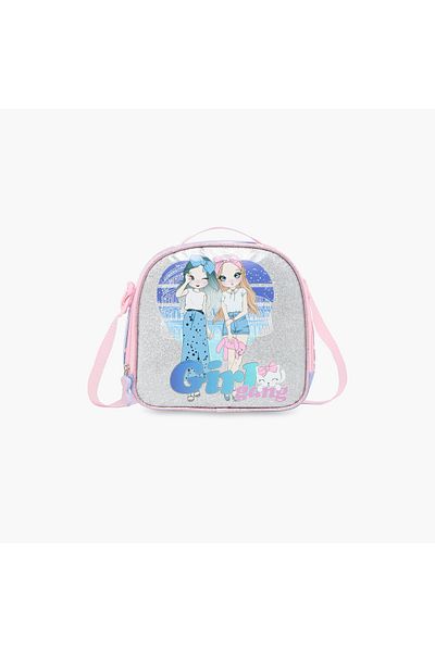 Sami Studio Graphic Print Lunch Bag with Adjustable Strap and Zip Closure
