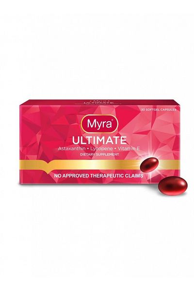 Myra Ultimate Vitamin E Astaxanthin Lycopene Dietary Supplement, 30 Softgel