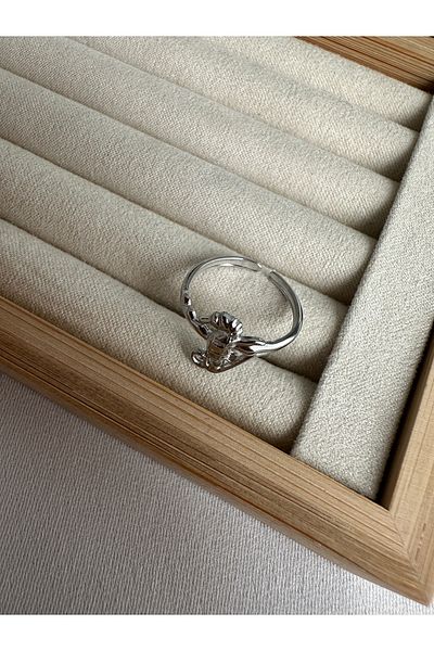 ringbox Silver Colored Steel Tarnish Free Seahorse Ring