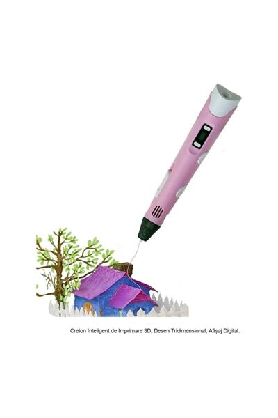 OEM Smart 3D Printing Pen with Digital Display, PLA Filament, Pink