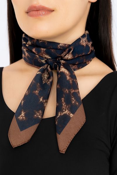 Hayalet Leopard Patterned Satin Scarf Bandana Gavroş