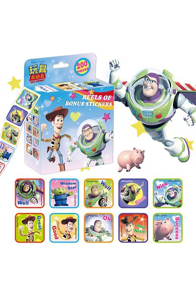 Disney 09 200pcs/box Reflective Stickers Removable Anime Frozen Mickey Sofia Princess Marvel Roll St
