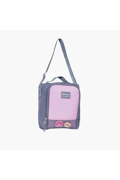 Pause Applique Detail Lunch Bag with Zip Closure