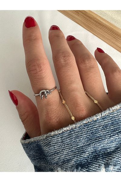 ringbox Silver Color Steel Tarnish Free Elephant Ring