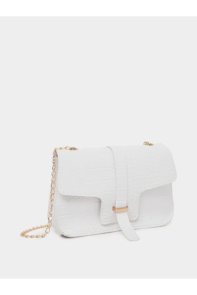 Styli Textured Crossbody Bag with Chain Strap