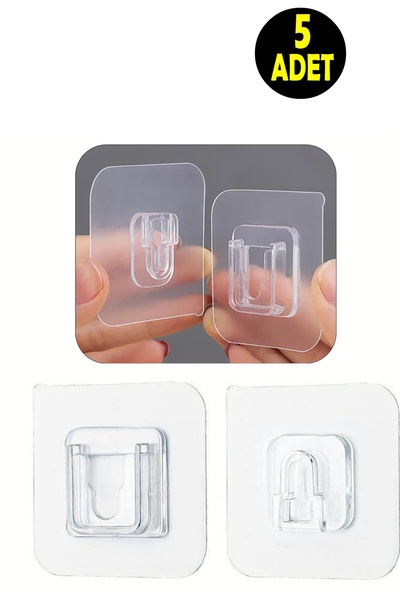 usin 5 ADET Çift Taraflı Kendinden Yapışkanlı Askı Montaj Asma Aparatı Banyo ...
