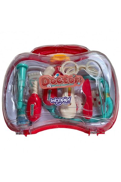 woopie Doctor Playset with Sounds, 10 Pieces, Red