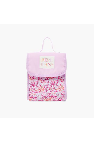Pepe Jeans Floral Print Lunch Bag with Grab Handle