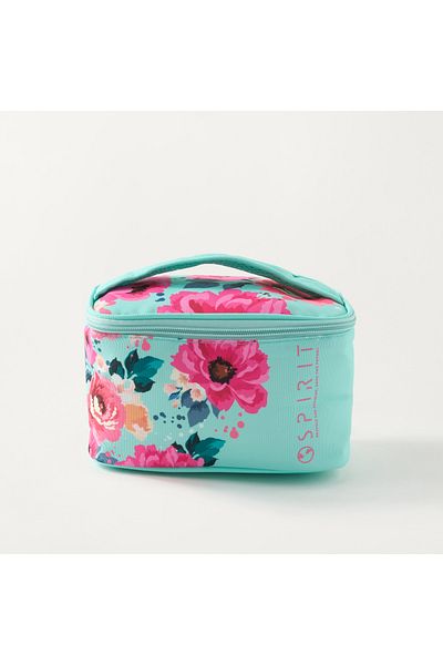 Spirit Floral Print Lunch Bag with Top Handle and Zip Closure