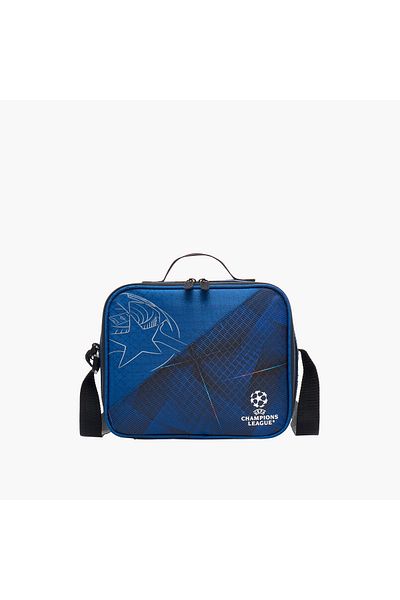 CHAMPIONS League Printed Lunch Bag with Adjustable Strap and Zip Closure