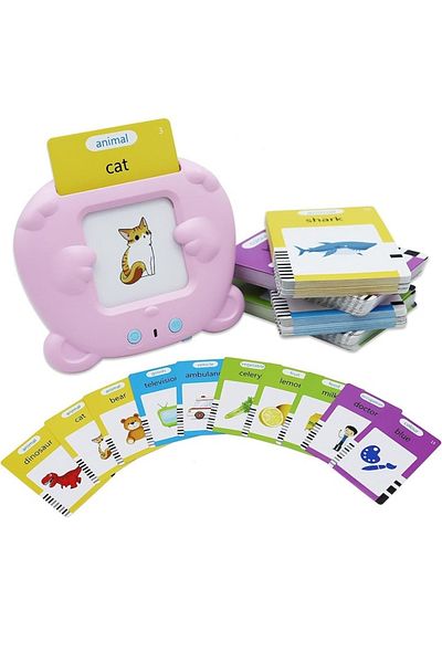 OEM Educational Toy Montessori Learning Machine with Card Reader, 255 Cards, 2+ Years, Pink
