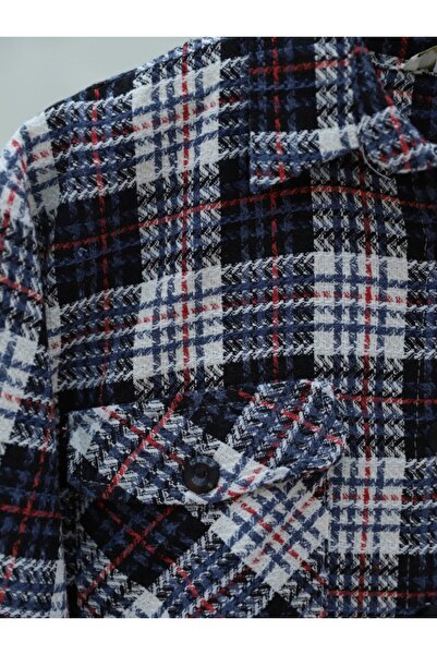 ALPACO Риза от кепър с джобове и яка - тъмно синьо - КОЛЕКЦИЯ