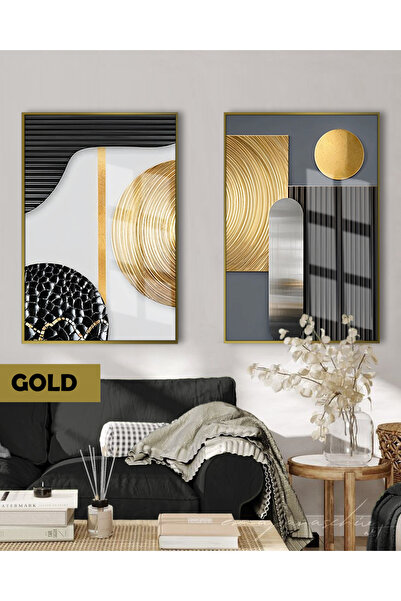 Harikabirev HARİKABİREV |   (BOHEM) SET NEGRU&ARĂZIT COMBINAT DE ARTĂ ABSTRACTĂ | TABLO DE STICLA CU CADRU 2 PIESE VERTICAL