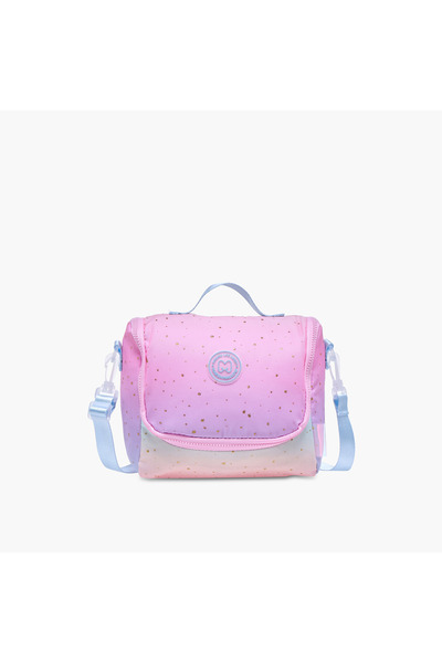 Marshmallow Ombre Lunch Bag with Strap and Zip Closure