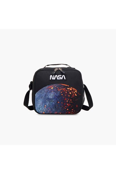 ST Right St.Right Nasa Applique Lunch Bag with Adjustable Strap and Zip Closure