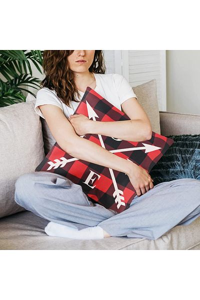 TSLBW Set of 2 TSLBW pillowcases, textile, red/black/white, 45 x 45 cm