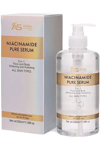Ashley Shine Niacinamide Pure Serum Face and Body Moisturizes Whitening Skin 520 ml