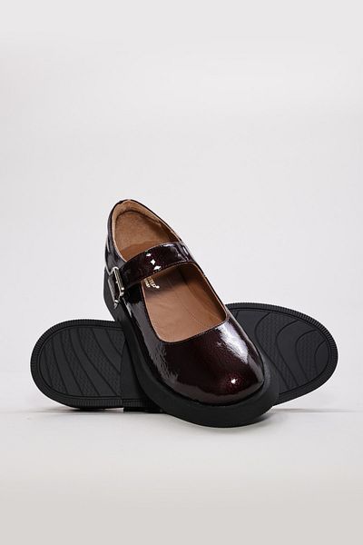 Ayakkabıhane Inside and Outside Genuine Patent Leather Burgundy Comfortable Women's Casual Shoes Ah08210261359