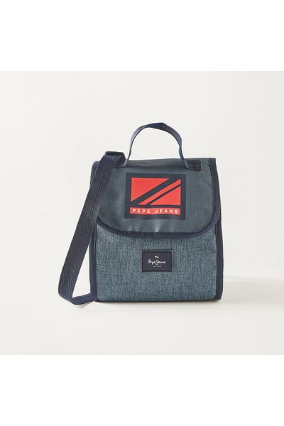 Pepe Jeans Jacques Printed Thermal Lunch Bag with Adjustable Strap - 2-Year Warranty