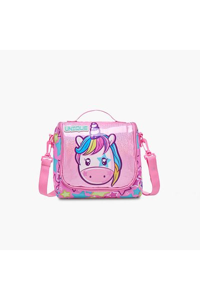Unique -O Unicorn Print Lunch Bag with Detachable Strap