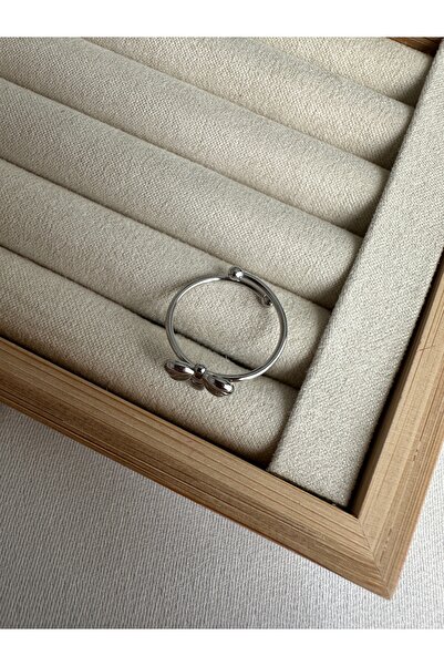 ringbox Silver Colored Steel Tarnish Free Winged Ring