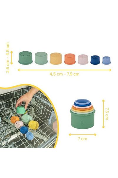 Badabulle Set of 7 stackable Badabulle bath toys
