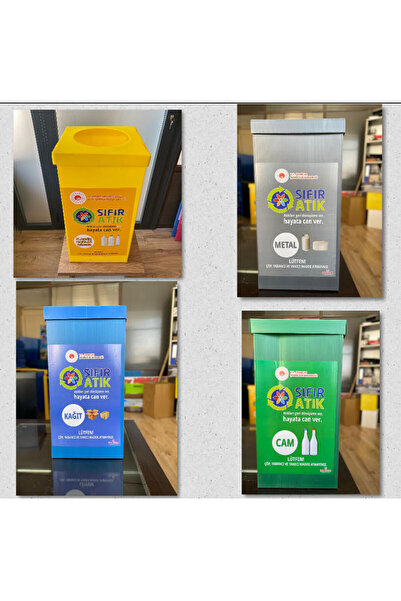 İzge SIFIR ATIK GERİ DÖNÜŞÜM KUTUSU 4LÜ x2 SET(8 ADET)