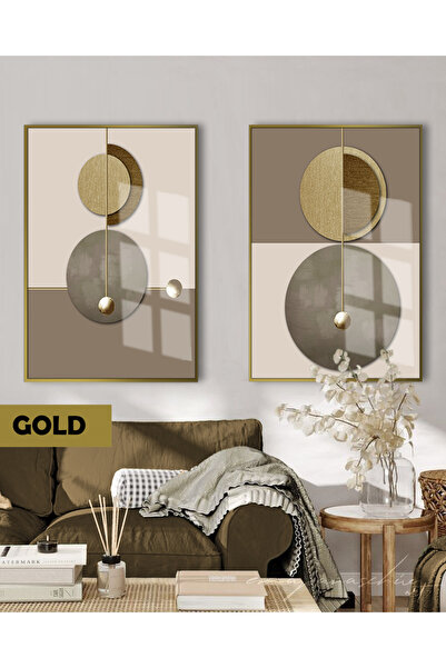 Harikabirev HARİKABİREV | SET GREY&GOLD COMBINAT GEOMETRIC MODERN | TABLO DE ...