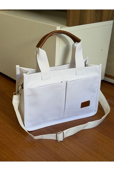 Bagnest Canvas Women's Hand and Shoulder Bag with Front Pocket