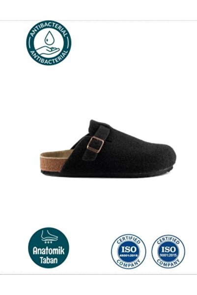 Roy Jones Kadın Mantar Taban Keçeli Konfor Modeli Kışlık Önü Kapalı Keçe Mode...