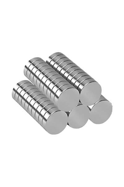 Minetgnon Set 50 Magnet neodim disc foarte puternic, Minetgnon®, Neodim, 10x2mm, Argintiu