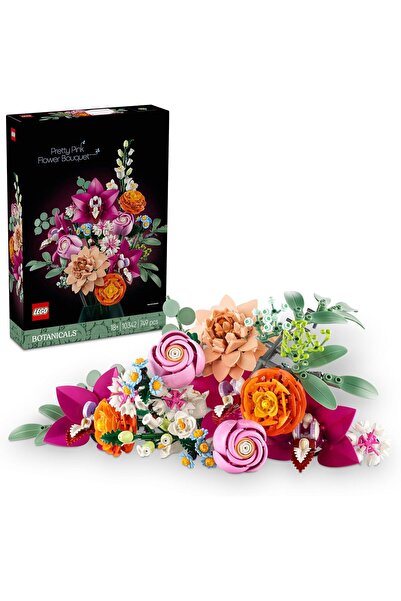 LEGO Botanicals 10342 Pretty Pink Flower Bouquet – Adult Building Set (749 Pieces)
