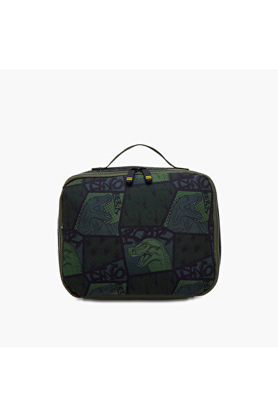 Lifestyle حقيبة غداء بطبعة ديناصور مع سحاب للإغلاق