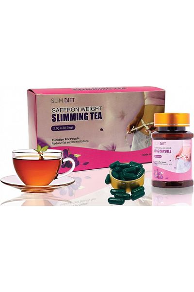 BEAUTY AMBITION Slim Diet Saffron Slimming Tea Bags and Capsules