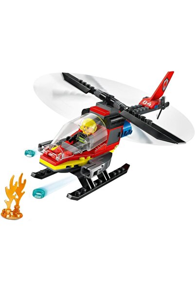 LEGO City Fire Rescue Helicopter Toy for 5 Plus Year Old Boys & Girls, Vehicl...