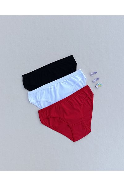 siyalife Women's Cotton 3-Piece Combed Cotton Fabric Panties Bikini Slip