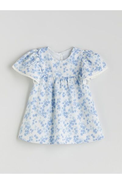 LC Waikiki LCW baby Bisiklet Yaka Çiçekli Kız Bebek Elbise