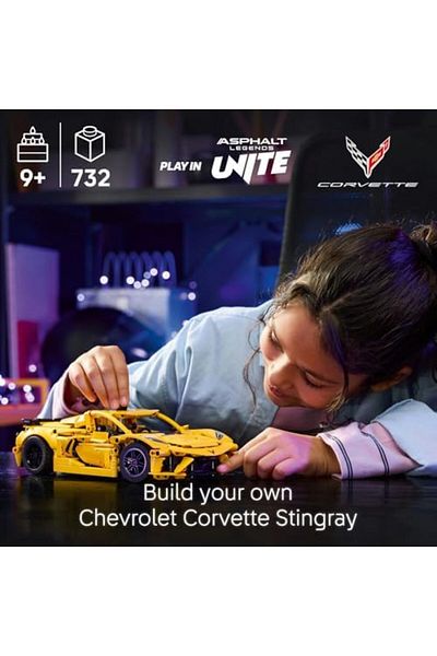 LEGO LEGO Technic Chevrolet Corvette Stingray Race Car Toy, 8-Cylinder Engine and Differential - Vehicle